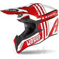 Мотошлем Кросс/Эндуро AIROH WRAAP BROKEN red gloss (L)