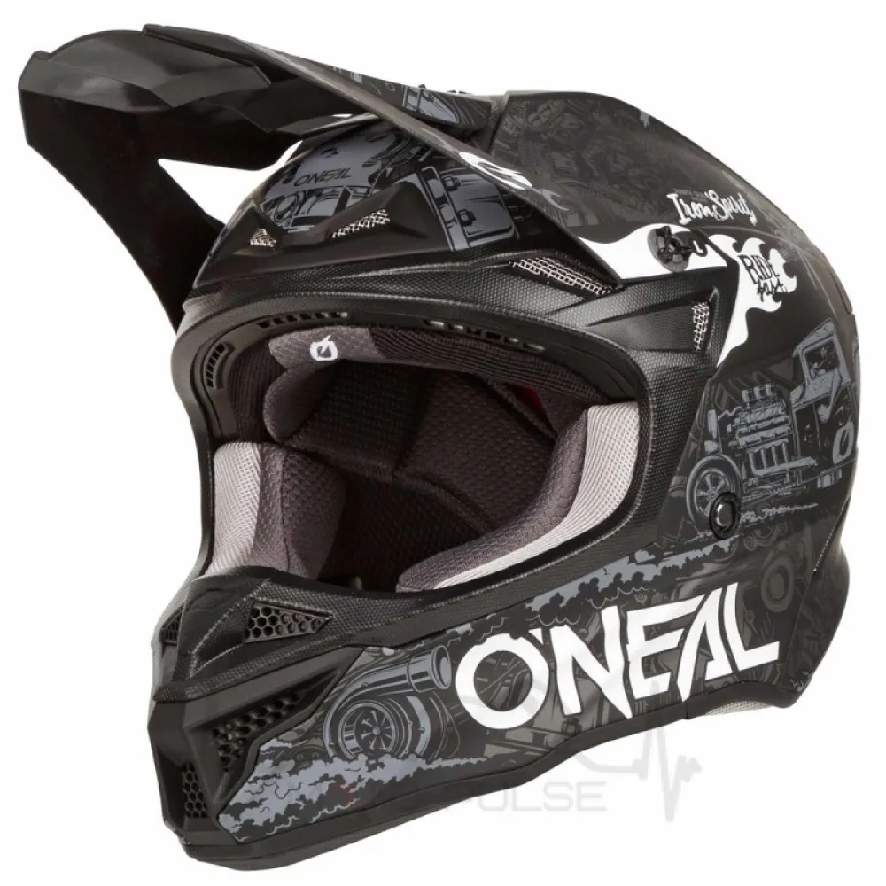 Мотошлем Кросс/Эндуро Oneal 5SRS Hot Rod (0628-113, M, Black/White/matt)