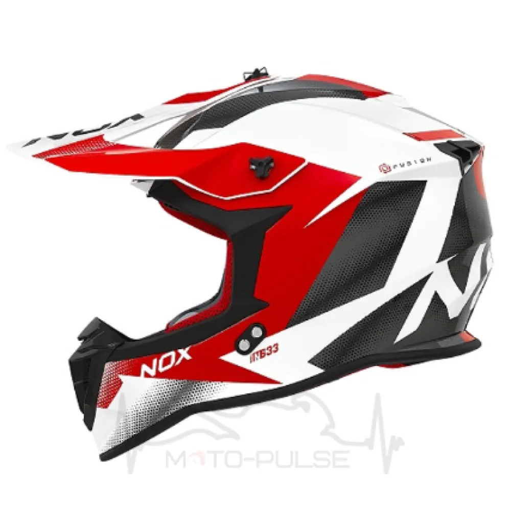 Мотошлем NOX N633 Fusion White/Red ( Размер: M )