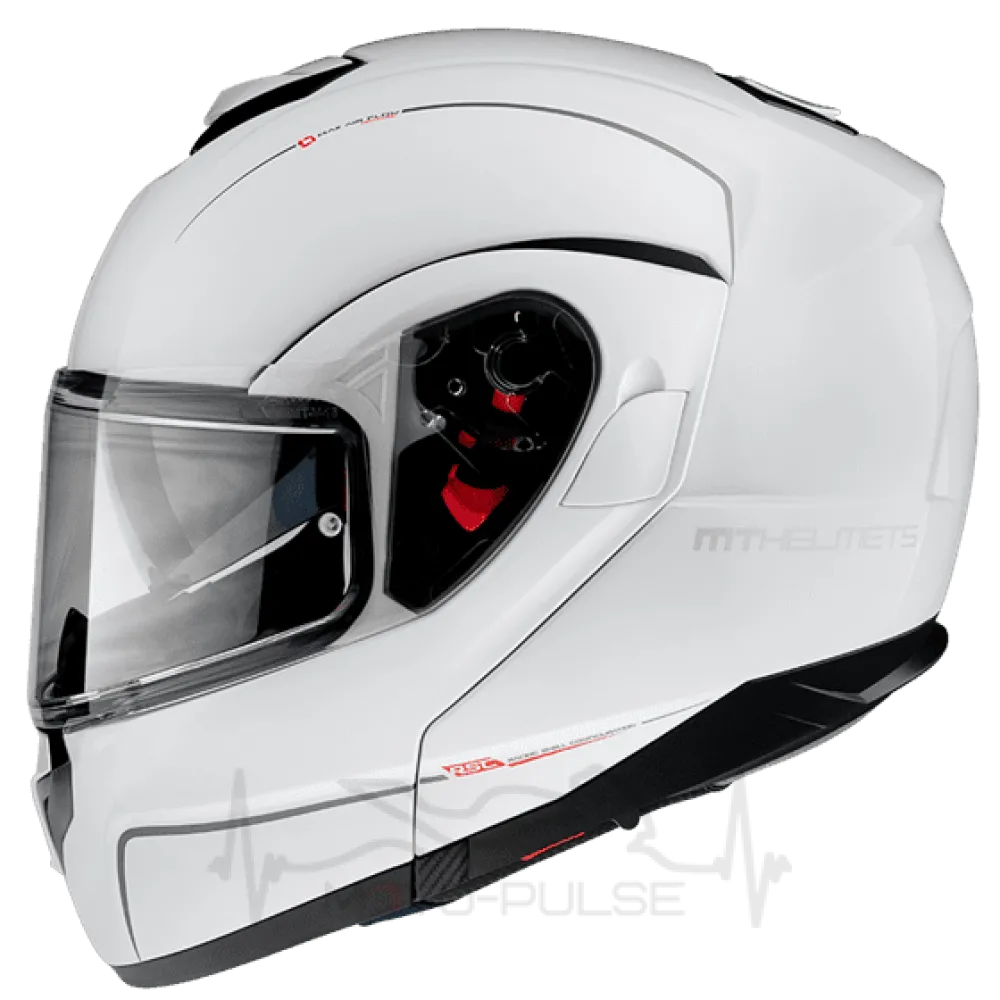 Мотошлем Flip-up MT Atom White Gloss (S)