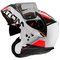 Мотошлем Flip-up  MT Atom SV Quark White/Black/Red (S) MP
