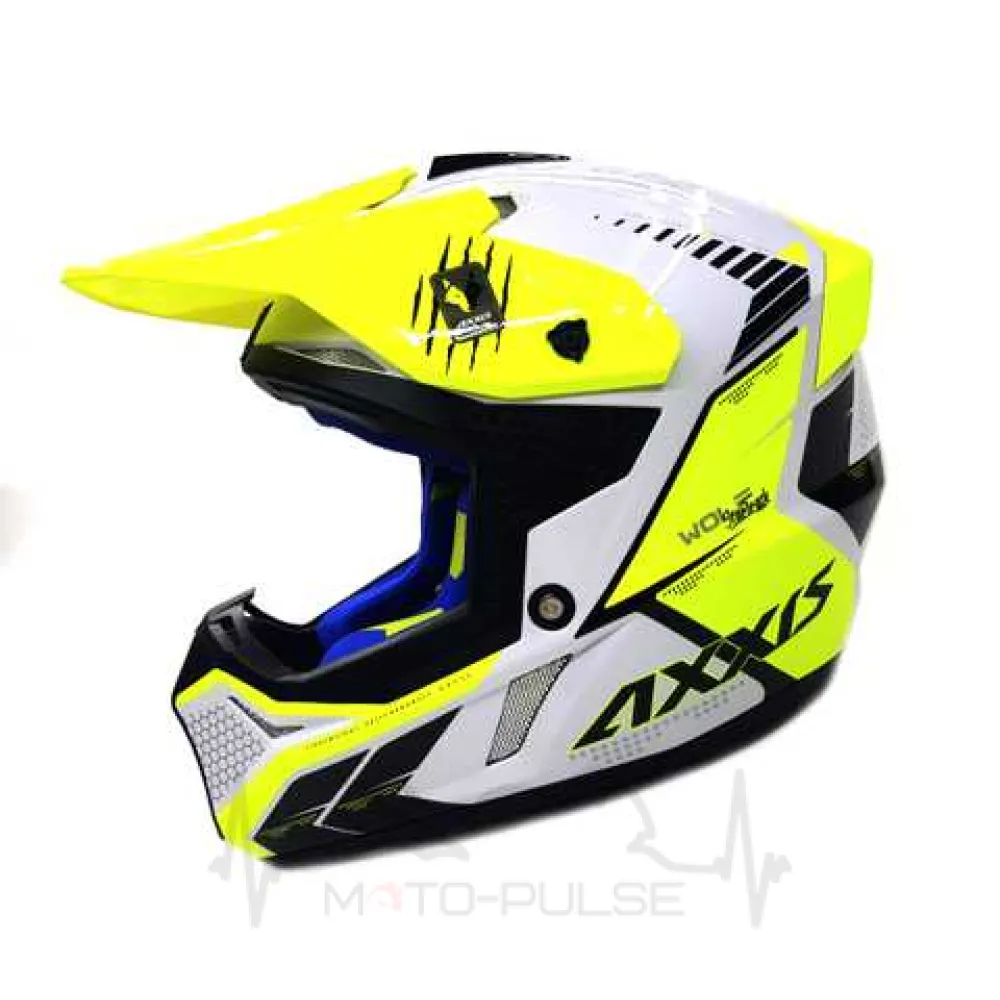 Мотошлем Кросс/Эндуро AXXIS Wolf Racon C1 Matt Fluor Yellow  (L)