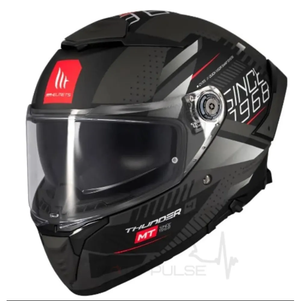 Мотошолом MT Thunder 4 Luminance D1 матовий чорний/сірий (L)