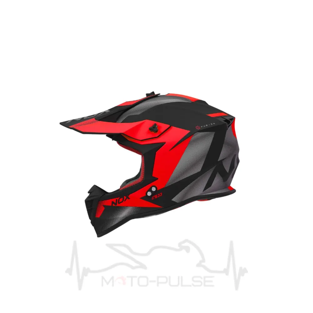 Мотошолом NOX N633 Fusion Matte black/red (XL)