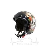 Мотошлем Открытый MT LE MANS 2 SV SKULL & ROSES A1 metal red (XL) DN