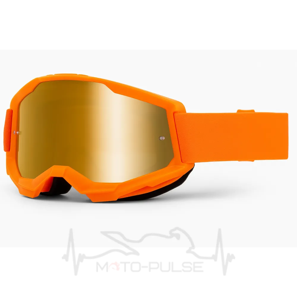 Окуляри 100% STRATA 2 Goggle Neon Orange - Mirror True Gold Lens