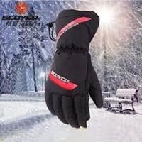 Мотоперчатки текстиль SCOYCO зима красные (L)