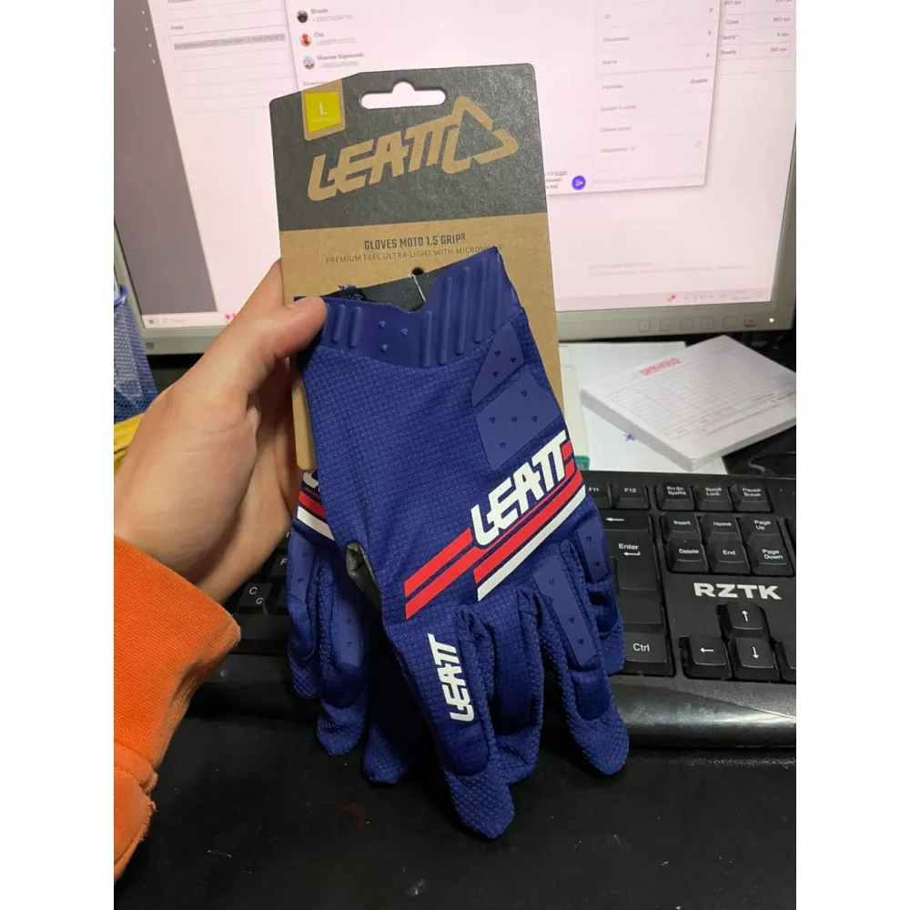 Мотоперчатки ЭндуроLEATT Glove Moto 1.5 GripR [Royal] (L)