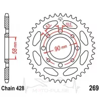 Зірка задня 428*42 Bajaj Boxer JTR269.42