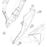 Пластик кришка ліва фільтербокса EXC EXC-F 2024 A46006005000AB