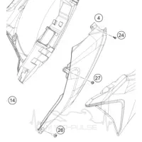 Пластик кришка ліва фільтербокса EXC EXC-F 2024 A46006005000AB